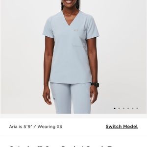 FIGS Clara Jogger Scrub Pants M tall and Catarina Top M DUSTY BLUE Brand New